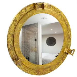 Nagina International Antique Brass Porthole Mirror | Maritime Ship's Decor | Wall Hanging (20 Inches)