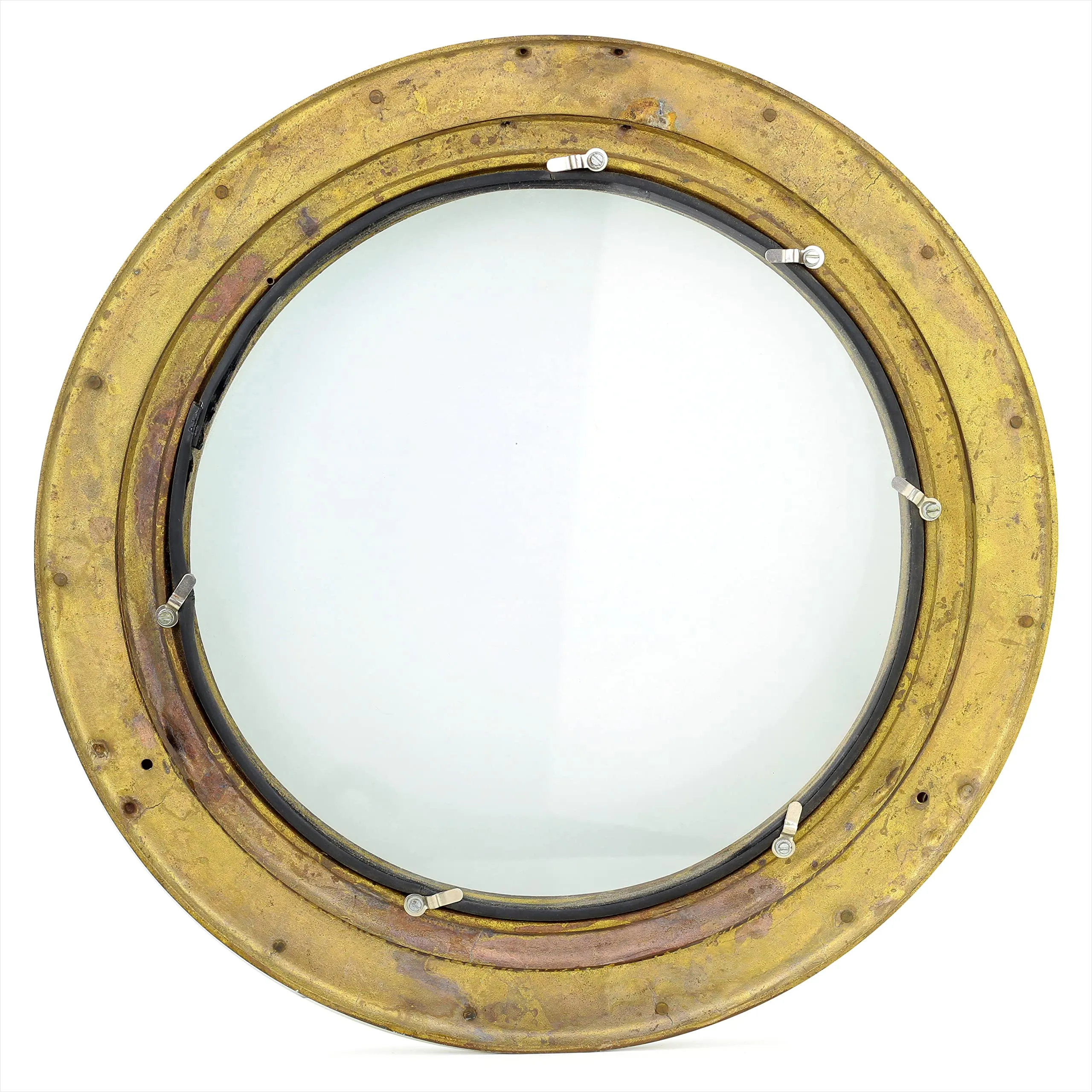 Nagina International Antique Brass Porthole Mirror | Maritime Ship's Decor | Wall Hanging (20 Inches)