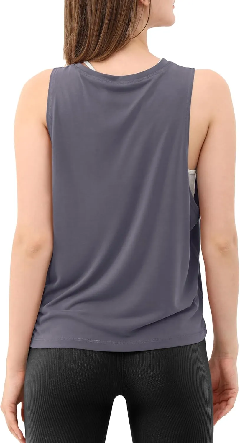 ODODOS 3-Pack Loose Tank Tops for Women Sleeveless Gym Athletic Workout Tops Yoga Shirts
