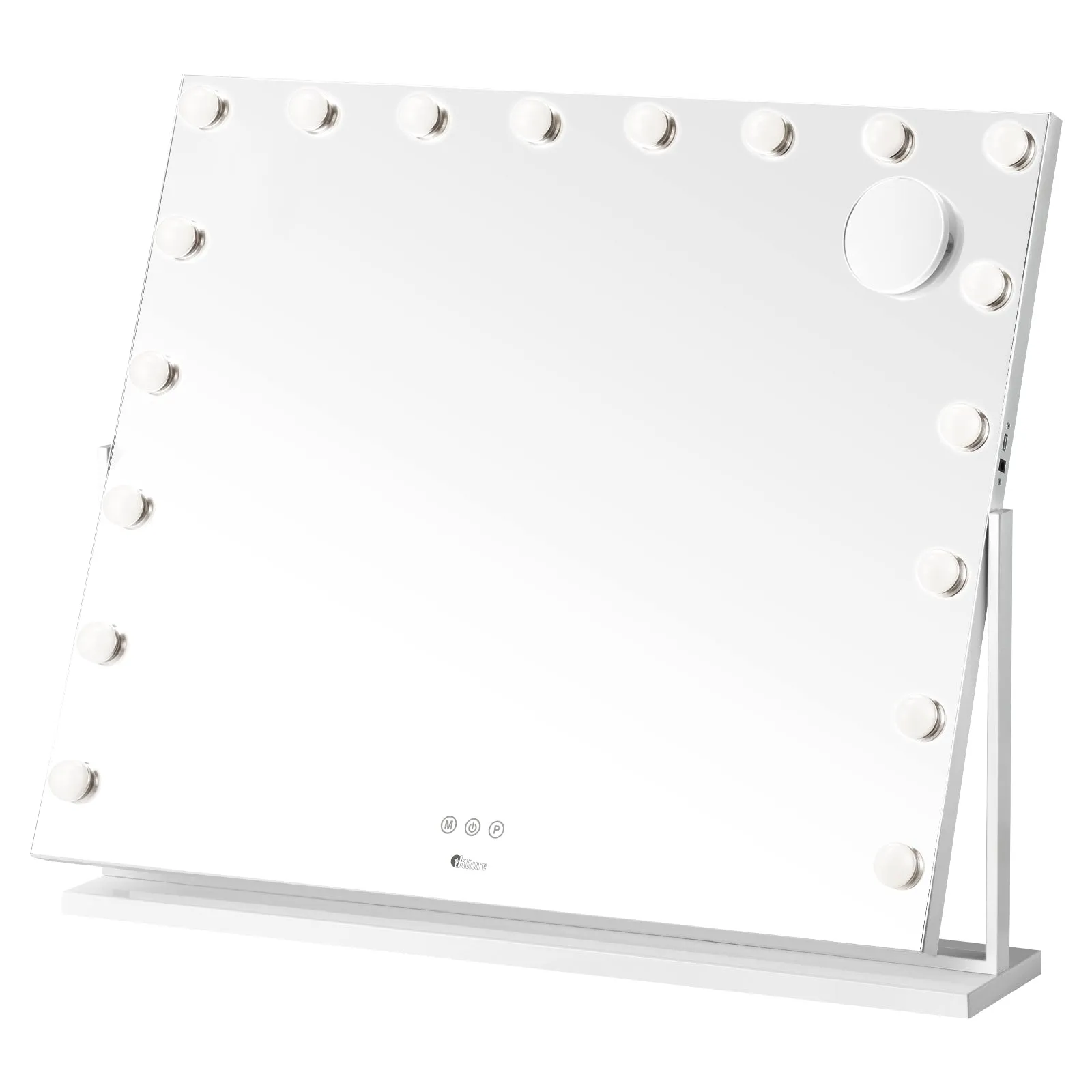 Oikiture LED Hollywood Mirrors Makeup Rotatable Mirror Magnifying Bluetooth