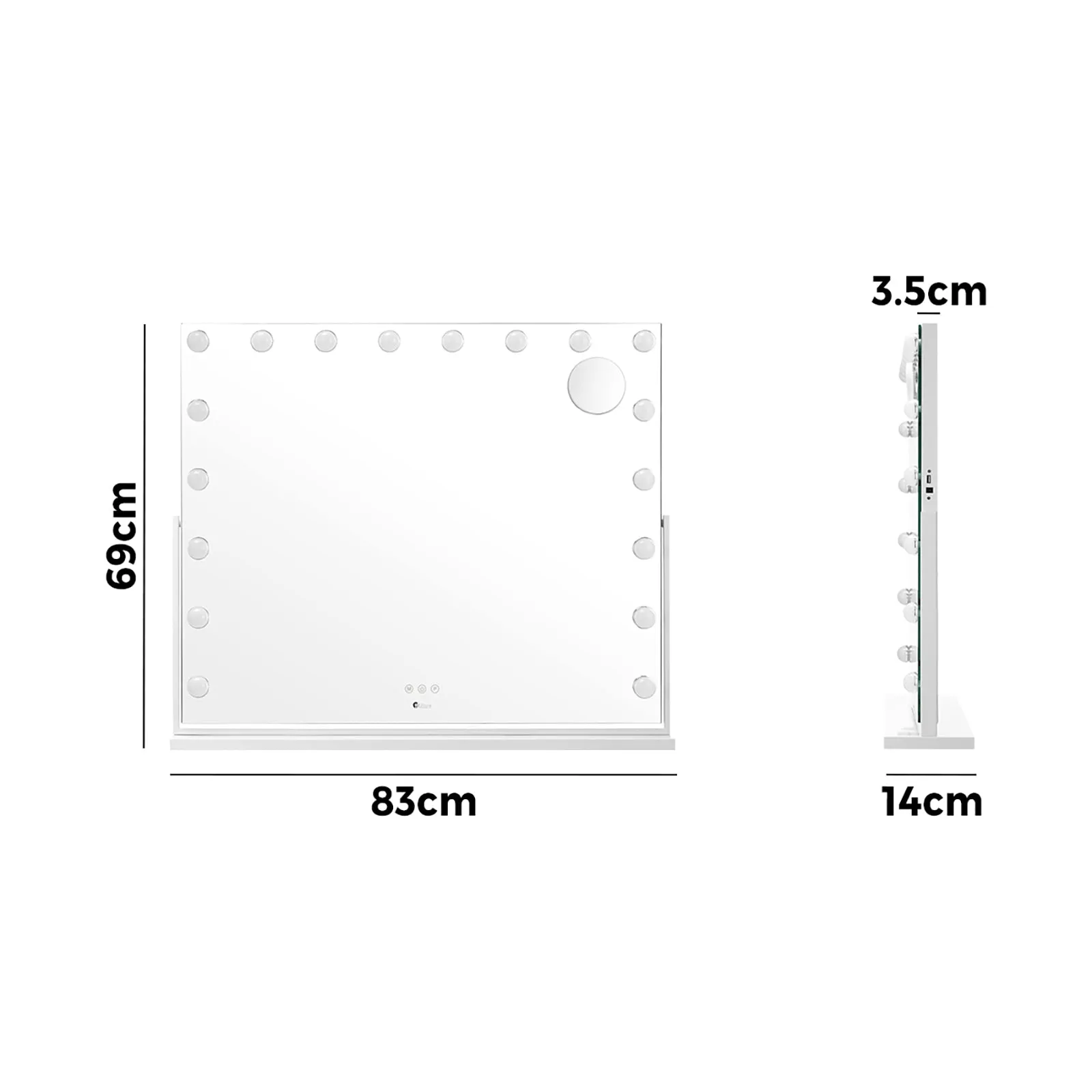 Oikiture LED Hollywood Mirrors Makeup Rotatable Mirror Magnifying Bluetooth