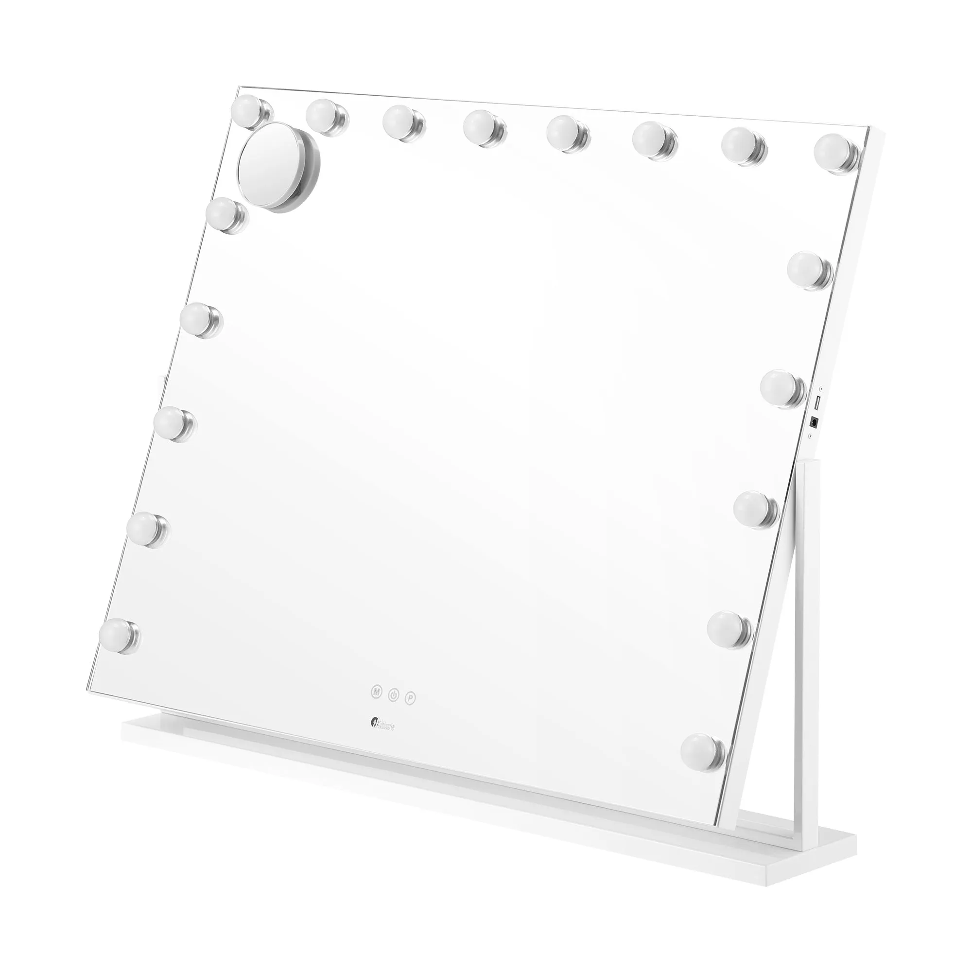 Oikiture LED Hollywood Mirrors Makeup Rotatable Mirror Magnifying Bluetooth