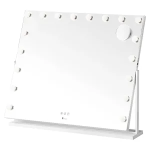 Oikiture LED Hollywood Mirrors Makeup Rotatable Mirror Magnifying Bluetooth