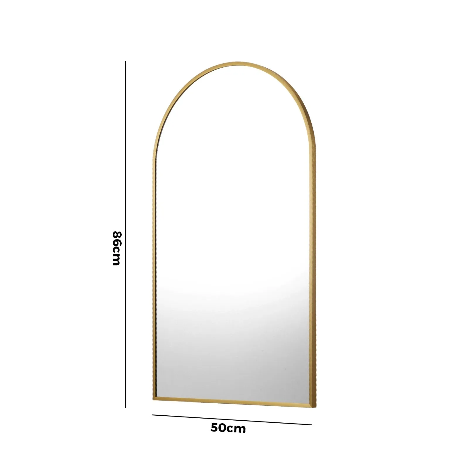 Oikiture Wall Mirrors 86x50cm Arched Makeup Mirror Bathroom Home Decor Gold