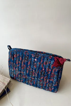 Okhai "Nuance" Hand-Embroidered Mirrorwork Pure Cotton Pouch with Tassels