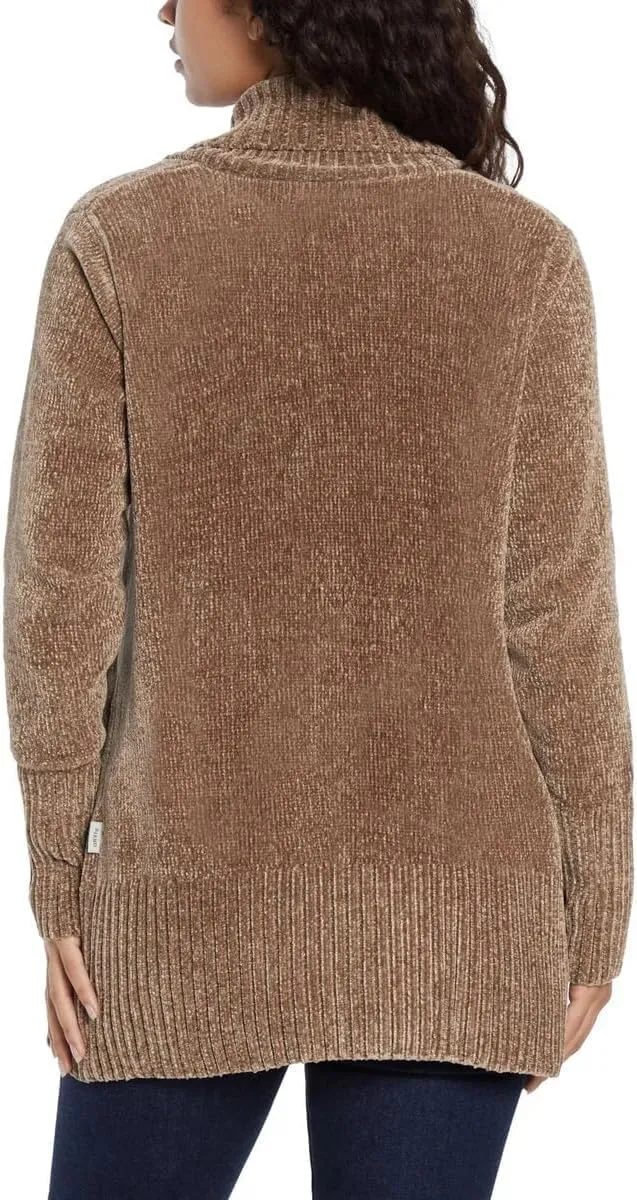 Orvis Womens Cardigan Sweater Chenille Pockets Soft Open-Front Midweight