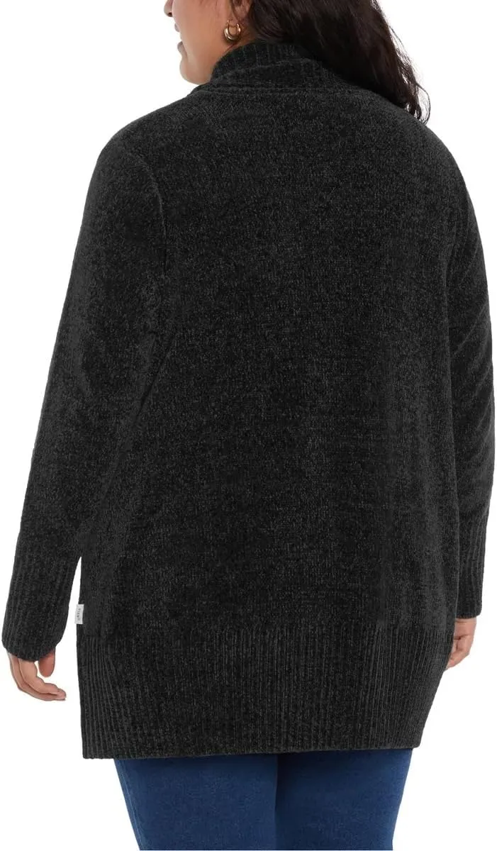 Orvis Womens Cardigan Sweater Chenille Pockets Soft Open-Front Midweight