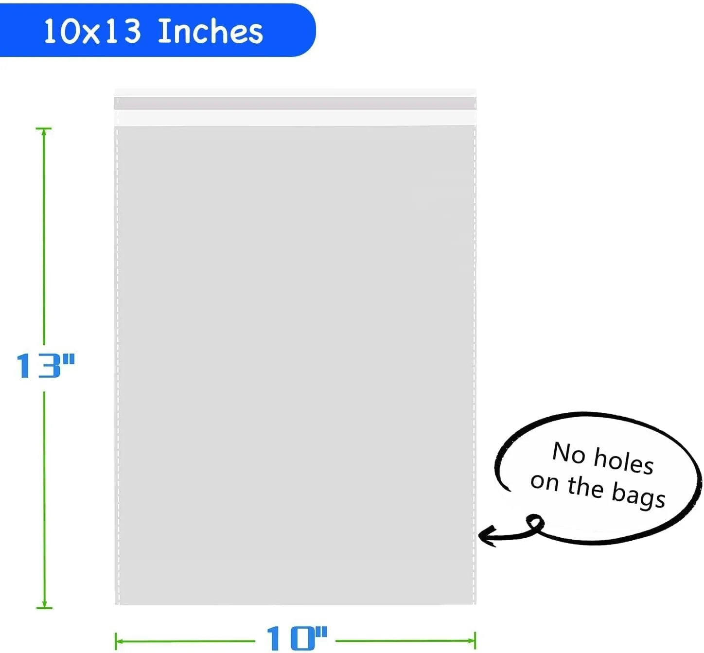 PigPotParty 10"x13" Self-Sealing Clear Cellophane T-Shirt Bags with Adhesive, 100 Pack Plastic Cello Packaging for Clothes, Gifts, Magazines, A4, Envelope, Letter & Small Business Use