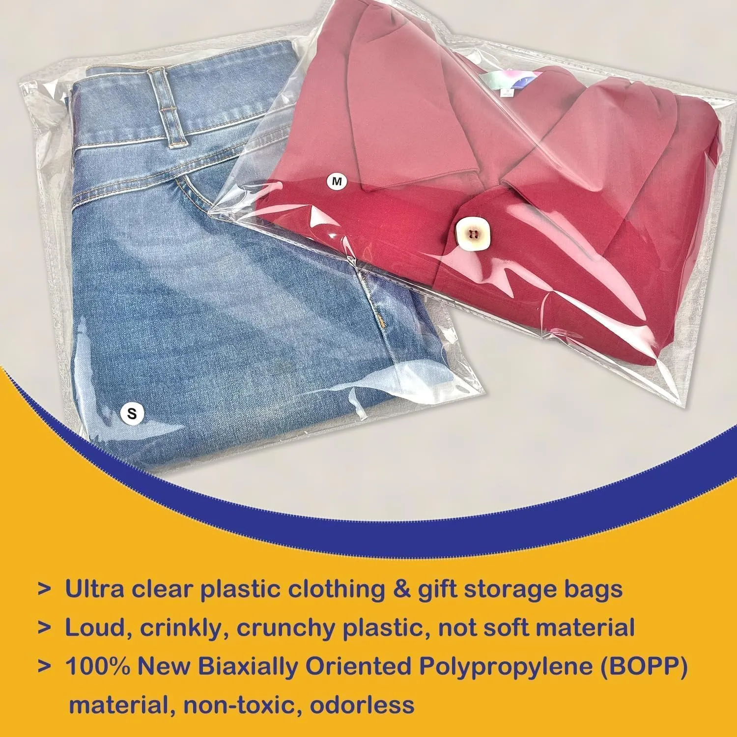 PigPotParty 10"x13" Self-Sealing Clear Cellophane T-Shirt Bags with Adhesive, 100 Pack Plastic Cello Packaging for Clothes, Gifts, Magazines, A4, Envelope, Letter & Small Business Use