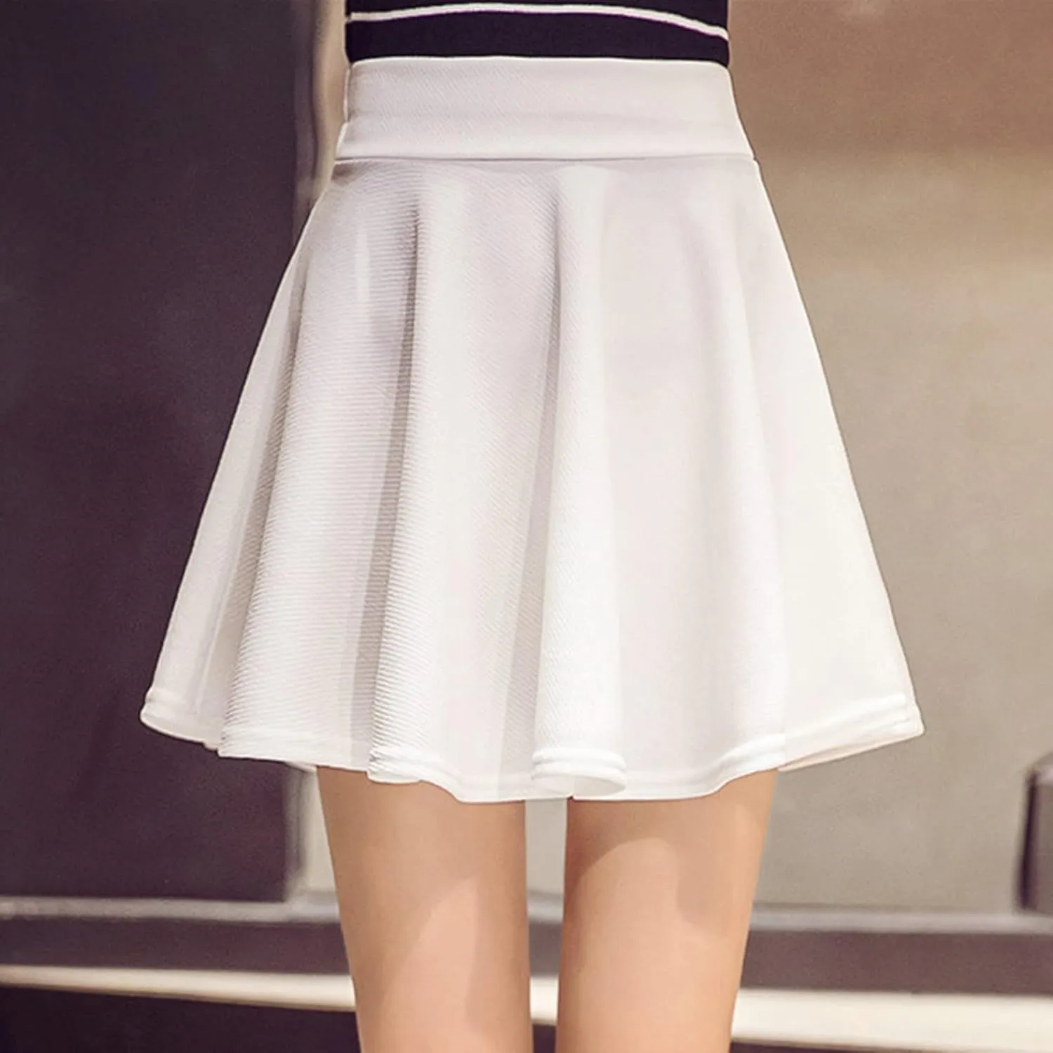 Plus Size Skirts for Women Flowy Pleated Skirts Casual Skater Skirt A-Line Mini Skirts High Wiasted Basic Skirts