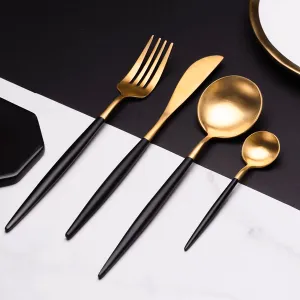 Premium Black Silverware Set