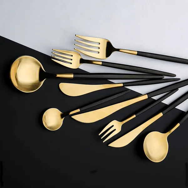 Premium Black Silverware Set
