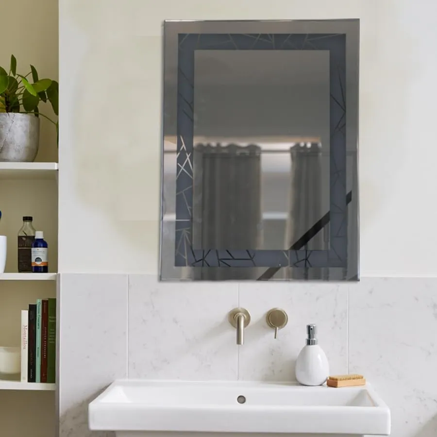 Quality Glass Rectangular LED Mirror for Bathroom with Back Light, Touch Sensor, and 3 Light Effects LED-4 (18 x 42 Inch)