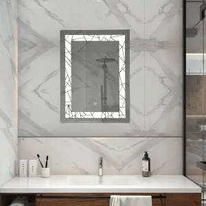 Quality Glass Rectangular LED Mirror for Bathroom with Back Light, Touch Sensor, and 3 Light Effects LED-4 (18 x 42 Inch)