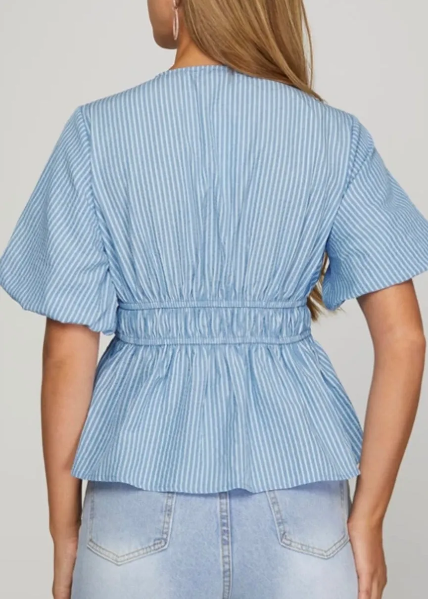 Reese Striped Top W Ties