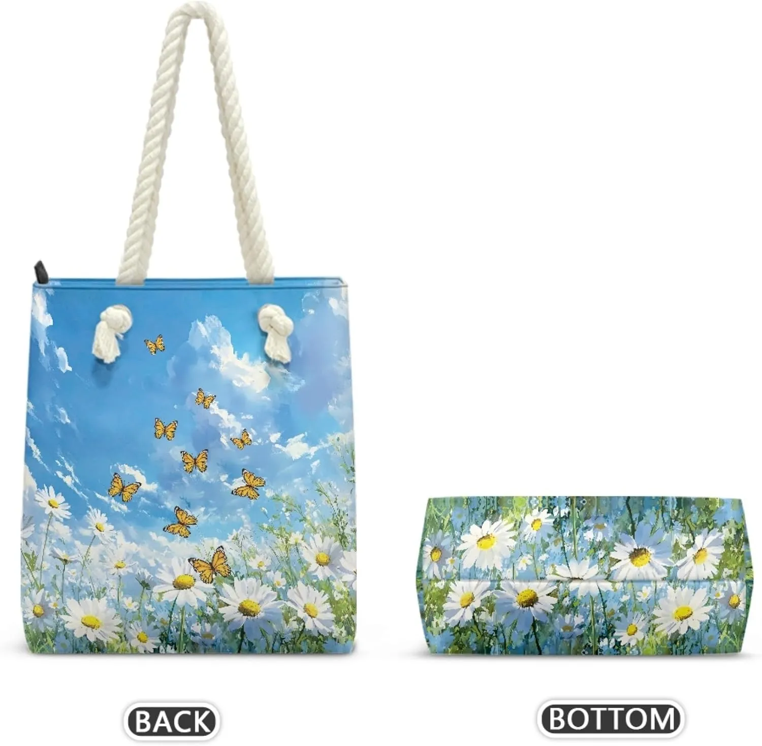 Reusable Grocery Bags Beach Bag for Women Tote Bags with Zipper
