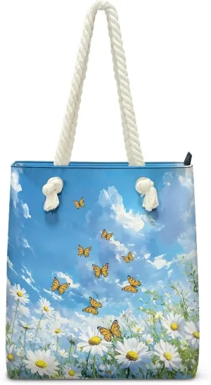 Reusable Grocery Bags Beach Bag for Women Tote Bags with Zipper
