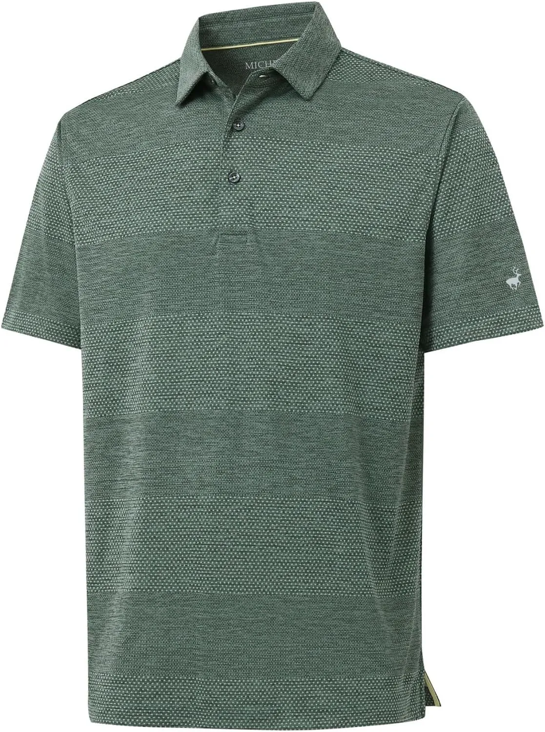 Rouen Golf Shirts for Men Dry Fit Short Sleeve Performance Moisture Wicking Casual Texture Heather Jacquard Mens Polo Shirts
