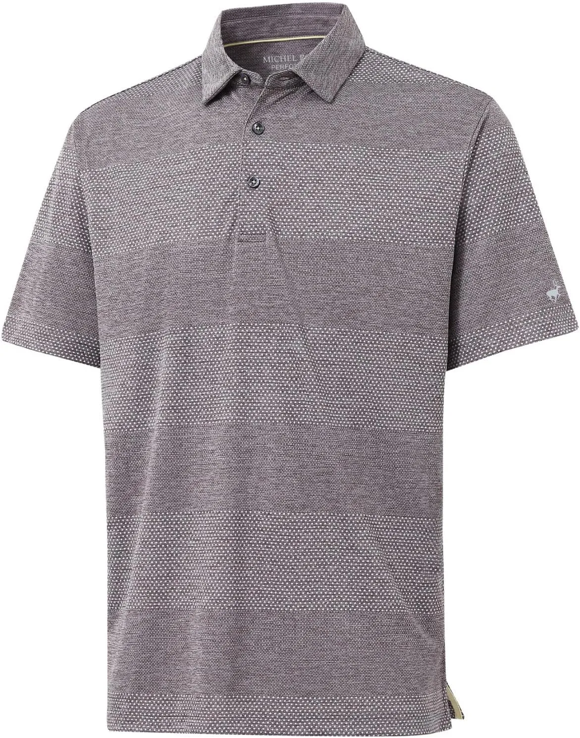 Rouen Golf Shirts for Men Dry Fit Short Sleeve Performance Moisture Wicking Casual Texture Heather Jacquard Mens Polo Shirts
