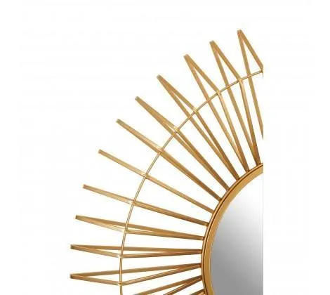 Round Wall Mirror with Gold Trim