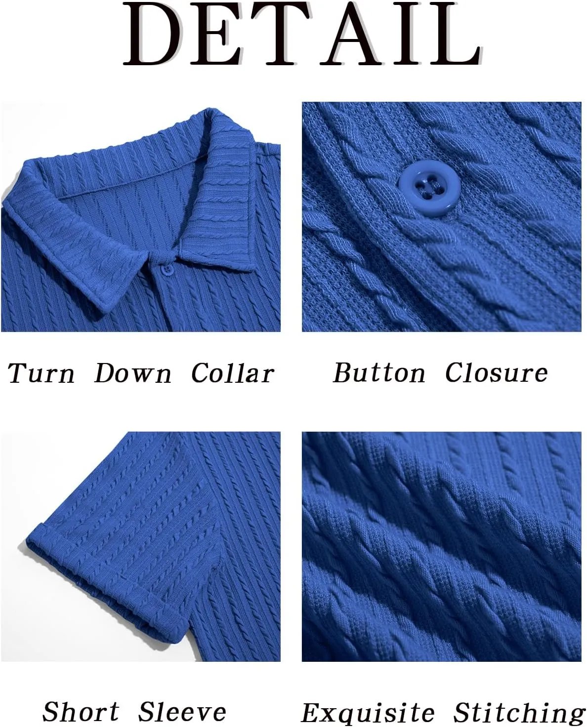 Runcati Men's Casual Button Down Shirts Short Sleeve Textured Shirt Summer Beach Tops