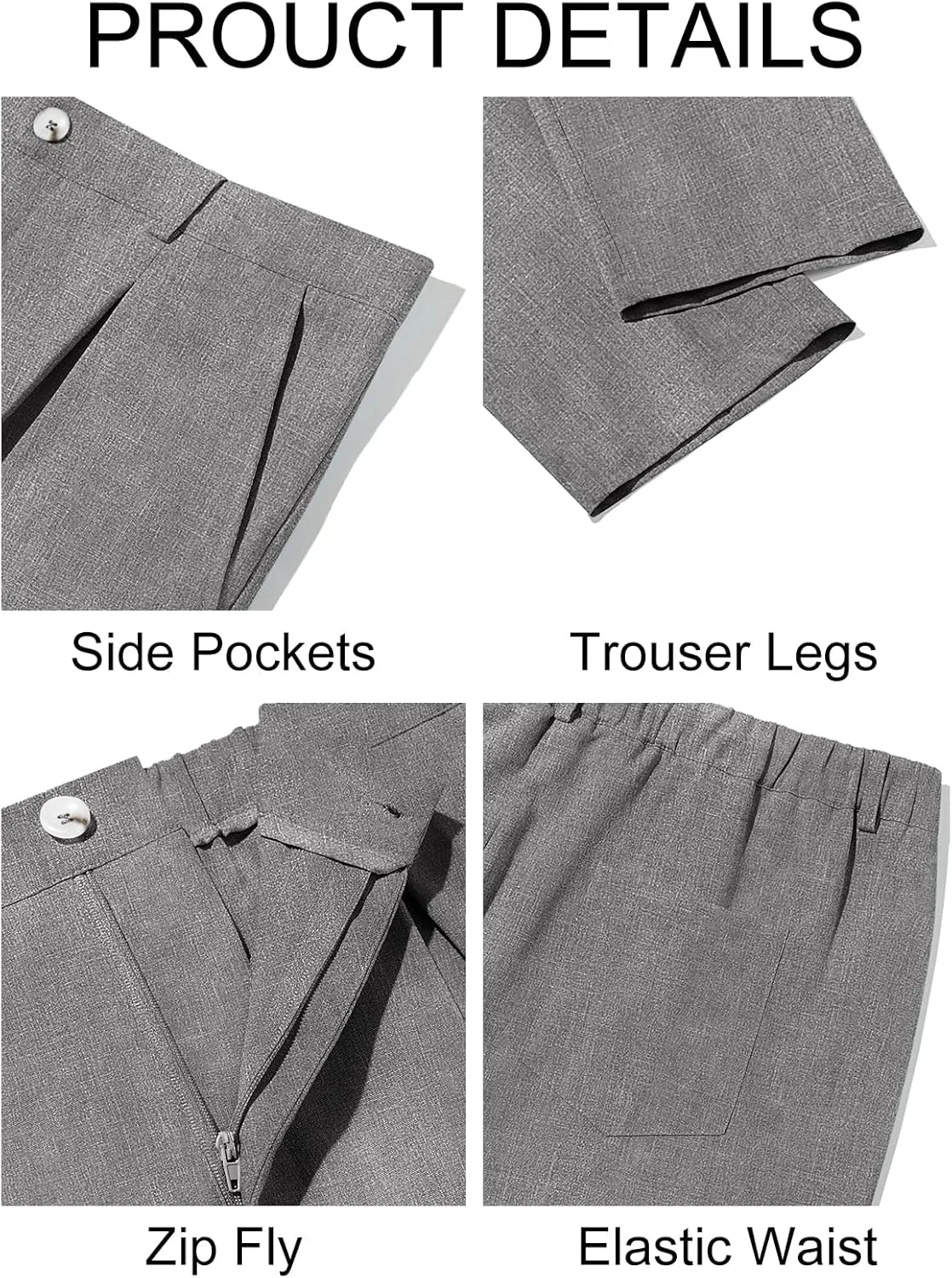 Runcati Mens Casual Linen Pants Elastic Waist Lightweight Loose Fit Pleated Slacks Summer Cotton Beach Yoga Trousers