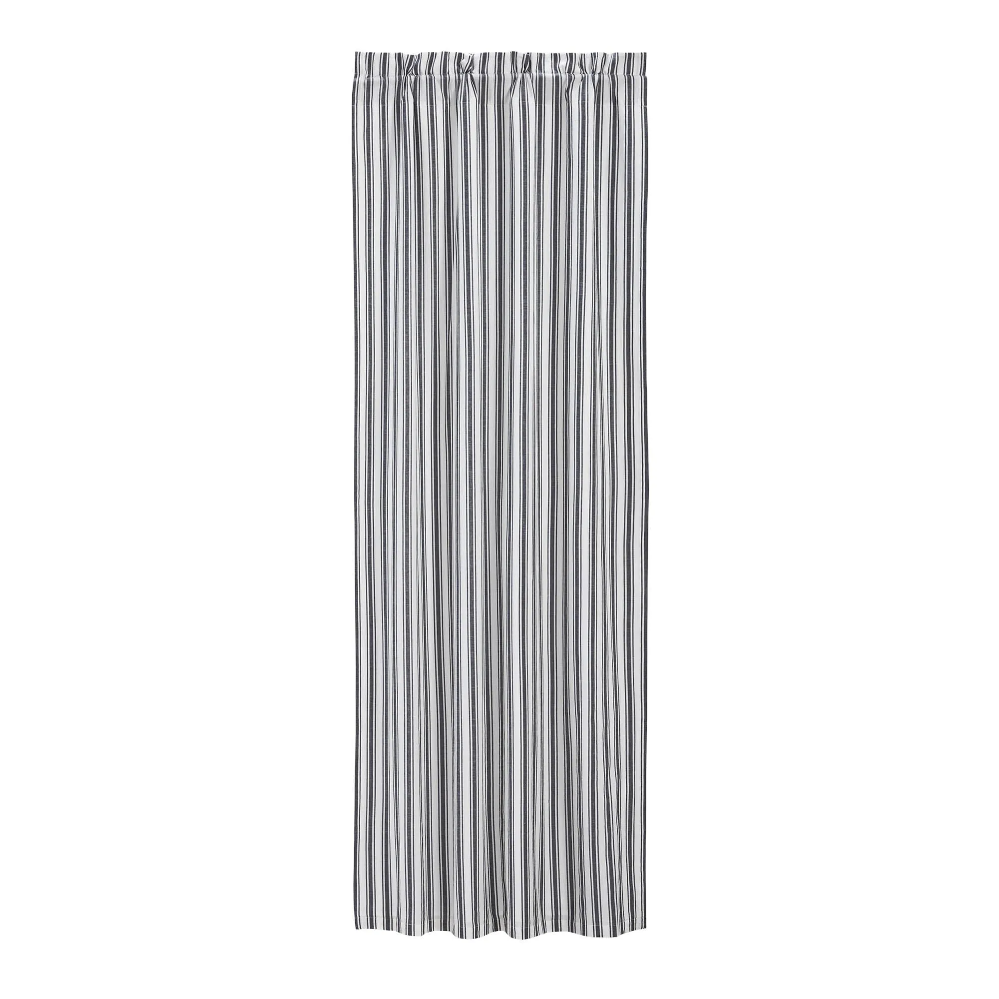 Sawyer Mill Black Ticking Stripe Blackout Single Panel Curtain 84"