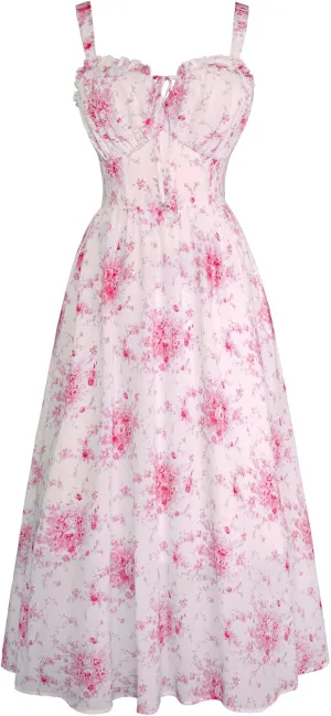 Scarlet Darkness Floral Corset Dress Summer Dresses for Women 2025 Milkmaid Dress Cottagecore Fairy Dresses