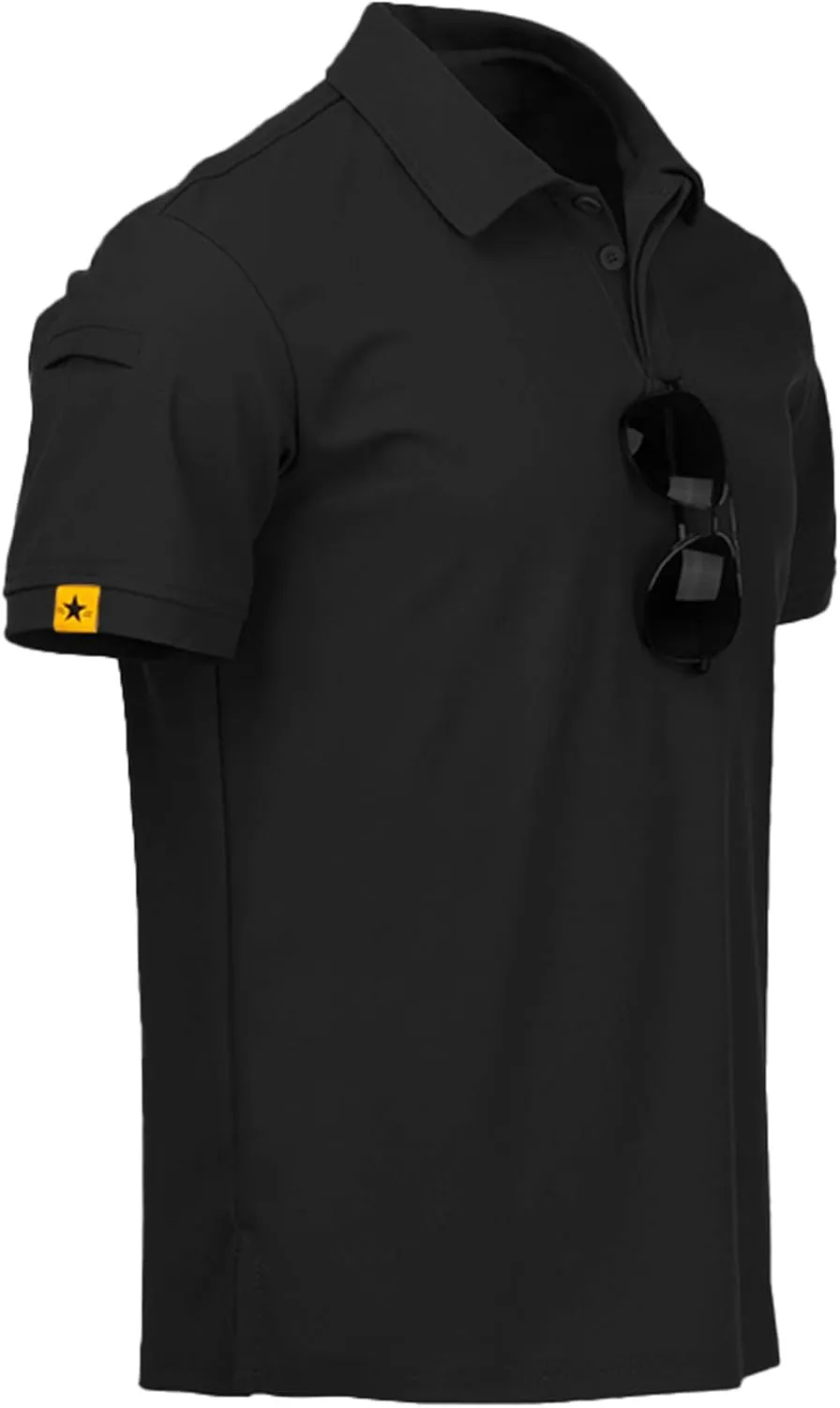 SCODI 3 Pack Mens Polo Shirts Short Sleeve Tactical Shirts Performance Athletic Moisture Wicking Golf Shirt for Men