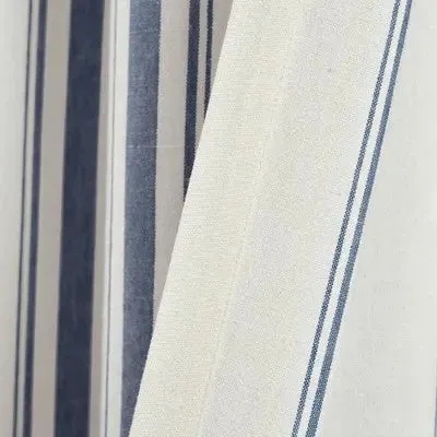 Set of 2 (84"x42") Farmhouse Striped Yarn Dyed Eco-Friendly Recycled Cotton Window Curtain Panels Navy - Lush Décor