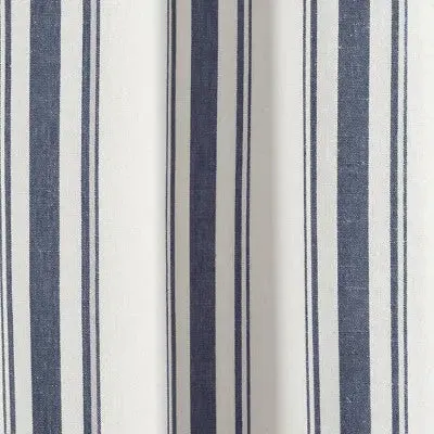 Set of 2 (84"x42") Farmhouse Striped Yarn Dyed Eco-Friendly Recycled Cotton Window Curtain Panels Navy - Lush Décor