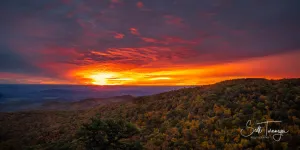 Shenandoah Sunrise Fine Art Photography Curved Metal Print