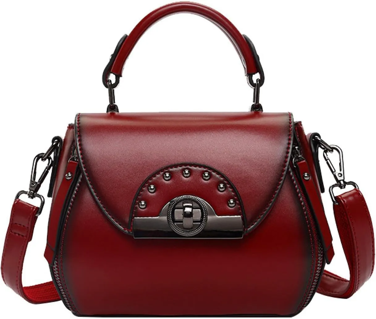 Shoulder Bag, Women's Pouch, Portable Bucket Bag, Leather Cowhide Crossbody Bag