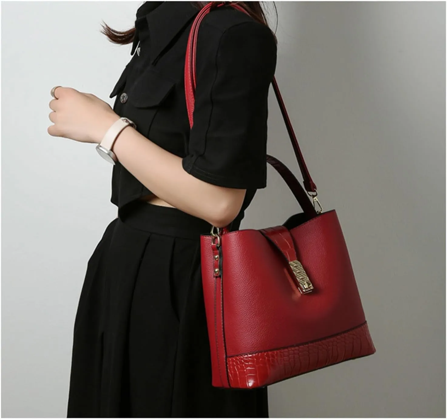 Shoulder Crossbody Tote Bucket Bag