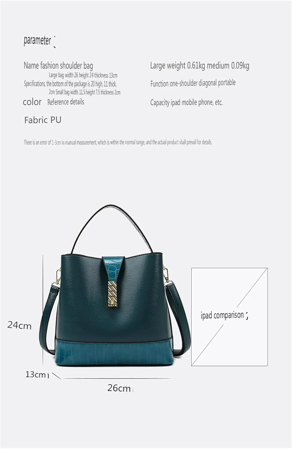 Shoulder Crossbody Tote Bucket Bag