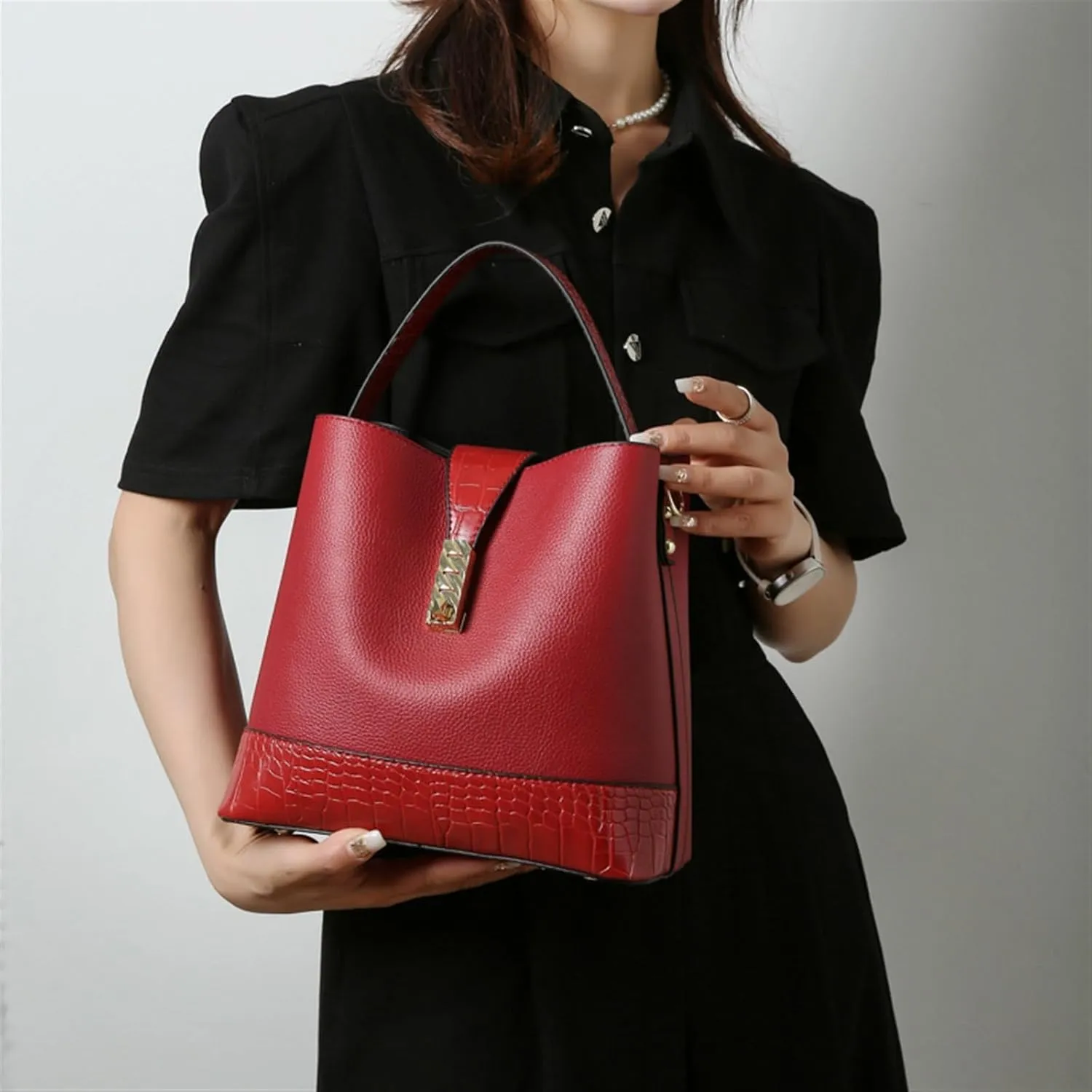 Shoulder Crossbody Tote Bucket Bag