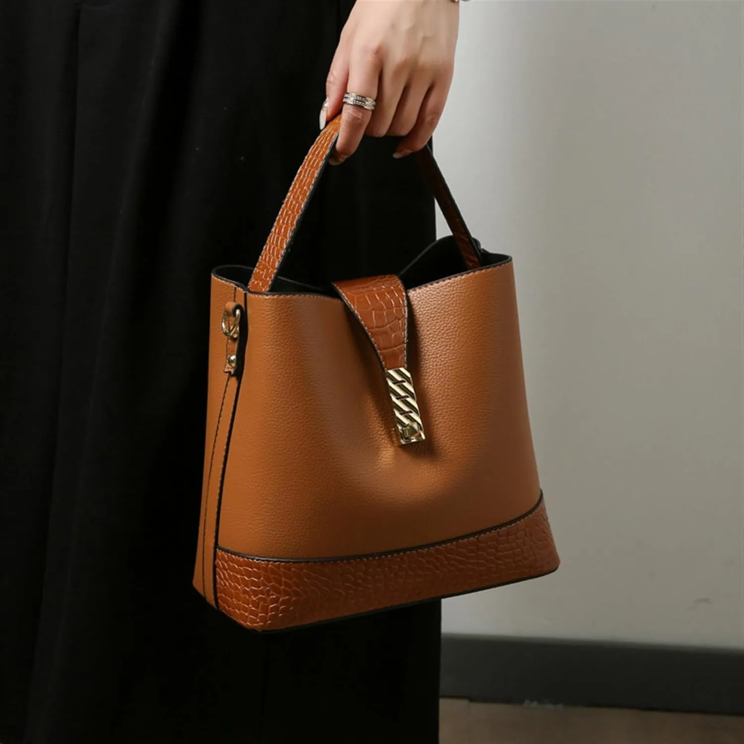 Shoulder Crossbody Tote Bucket Bag