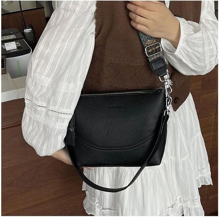 Shoulder Wide Strap Bucket Bag