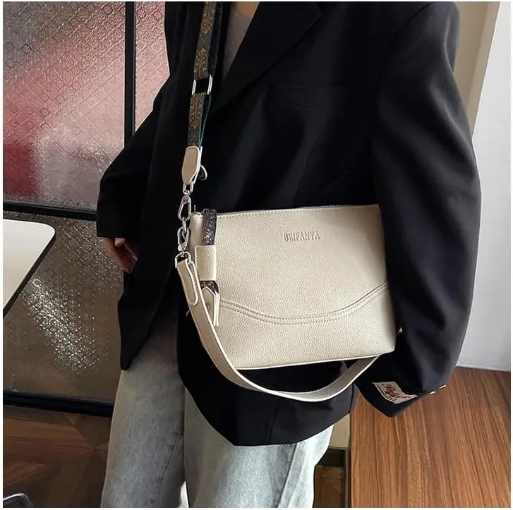 Shoulder Wide Strap Bucket Bag