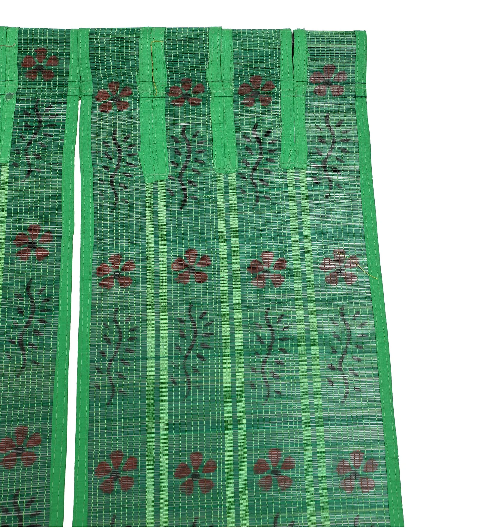SILPAKARMAN Three Panel Bamboo Curtain - Green (7 Feet)