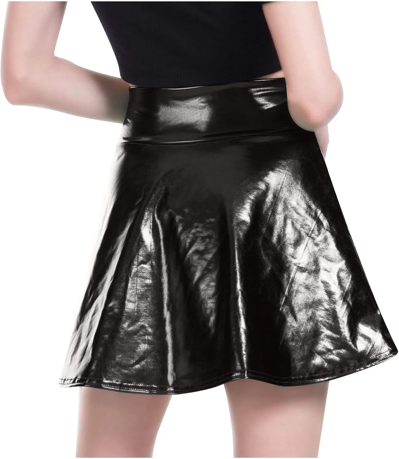 Skirt for Women Latex Mini Short Track Athletic Skater Formal Dance Cosplay Flare Wide Leg Skirt Women 2025