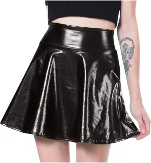 Skirt for Women Latex Mini Short Track Athletic Skater Formal Dance Cosplay Flare Wide Leg Skirt Women 2025