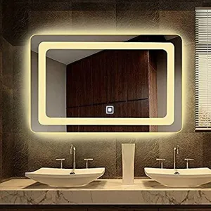 SmileSellers Led mirror Wall Mounted Rectangular Bathroom Backlit Glass with Warm Light   White Light   Cool day Light 18x24 Inch