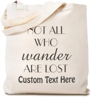 Speedy Pros Canvas Tote Bag for Women Not All Who Wander Are Lost Inspiration & Motivation Beach Bags for Women