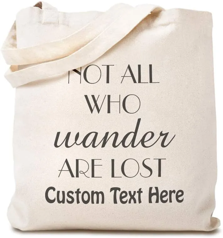 Speedy Pros Canvas Tote Bag for Women Not All Who Wander Are Lost Inspiration & Motivation Beach Bags for Women