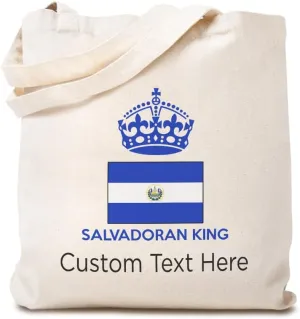 Speedy Pros Canvas Tote Bag for Women Salvadoran King Crown El Salvador Country Flag Beach Bags for Women