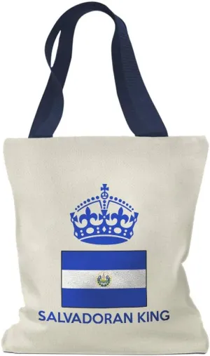 Speedy Pros Canvas Tote Bag for Women Salvadoran King Crown El Salvador Country Flag Beach Bags for Women