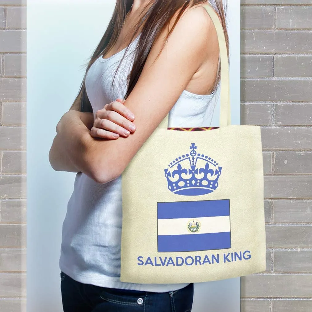 Speedy Pros Canvas Tote Bag for Women Salvadoran King Crown El Salvador Country Flag Beach Bags for Women