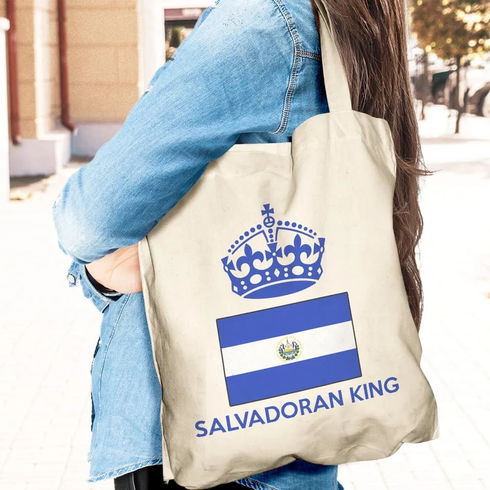 Speedy Pros Canvas Tote Bag for Women Salvadoran King Crown El Salvador Country Flag Beach Bags for Women