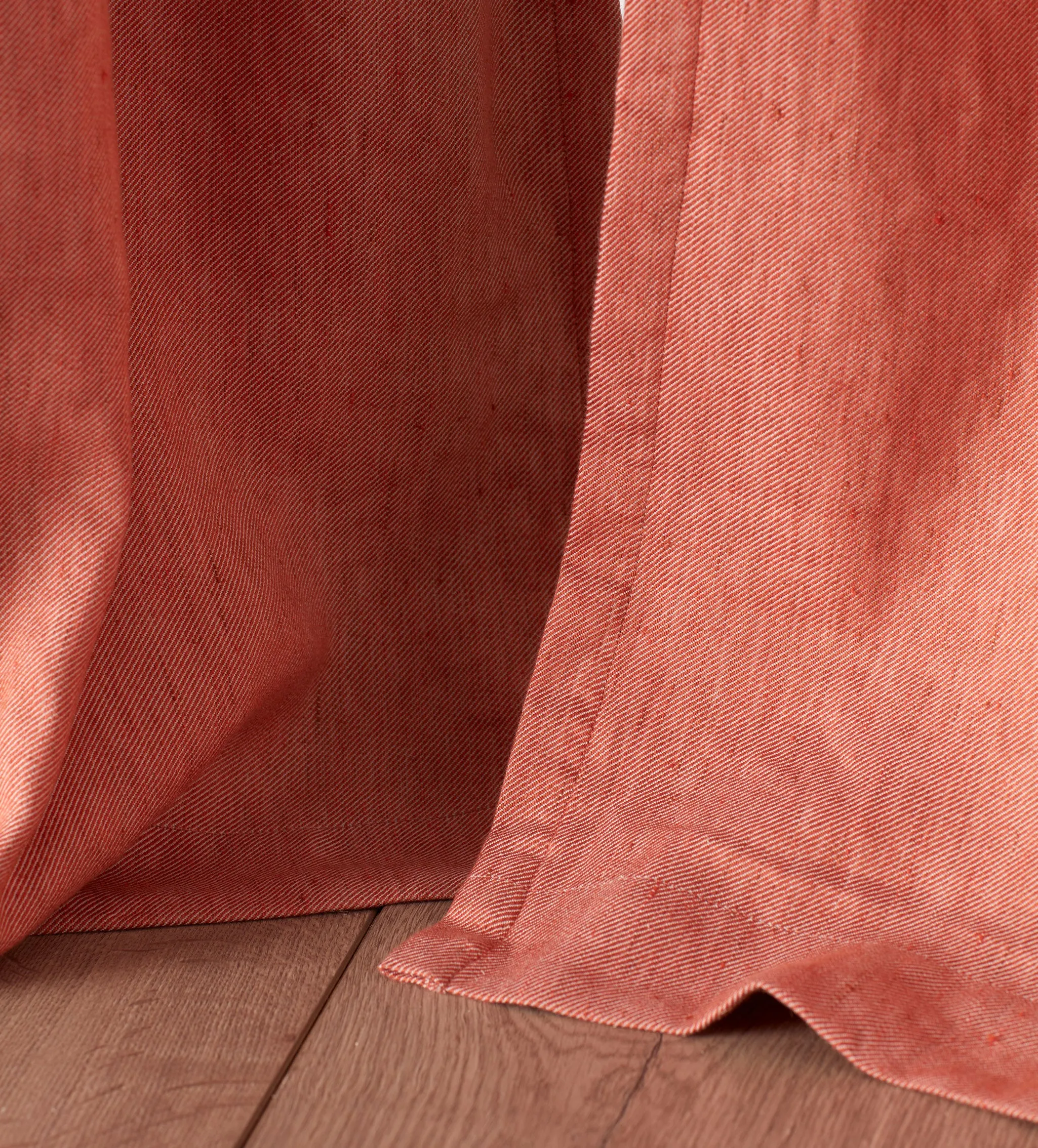 Spice Twill Cotton Linen Blackout Pencil Pleat Curtains (Pair)